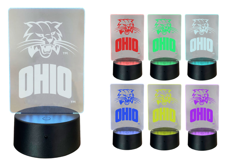 Ohio University Acrylic Color Changing LED Night Light with Remote and USB plug in Officially Licensed Collegiate Product Single