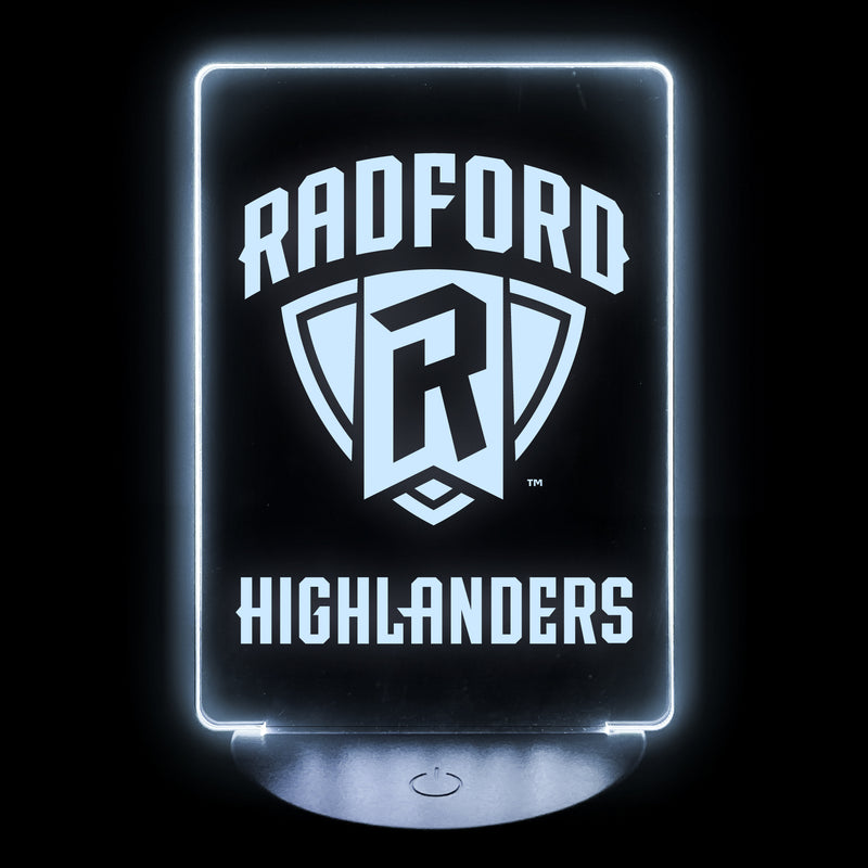 Radford University Highlanders Acrylic Color Changing LED Night Light with Remote and USB plug in Officially Licensed Collegiate Product