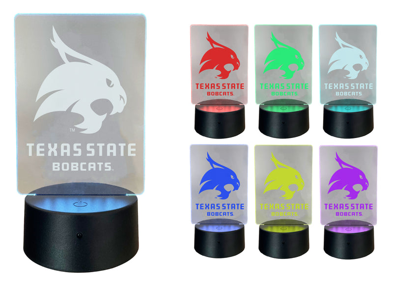 Texas State Bobcats Acrylic Color Changing LED Night Light with Remote and USB plug in Officially Licensed Collegiate Product Single