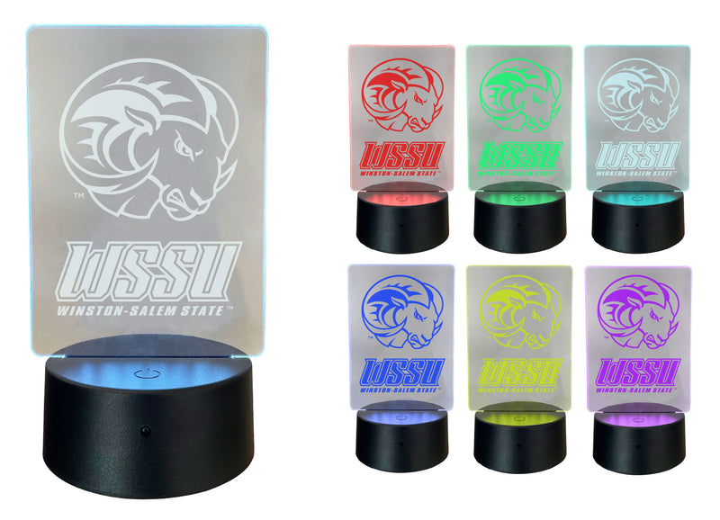 Winston-Salem State Acrylic Color Changing LED Night Light with Remote and USB plug in Officially Licensed Collegiate Product 2-Pack