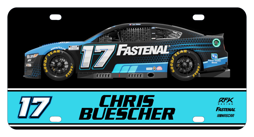 #17 Chris Buescher Officially Licensed NASCAR License Plate