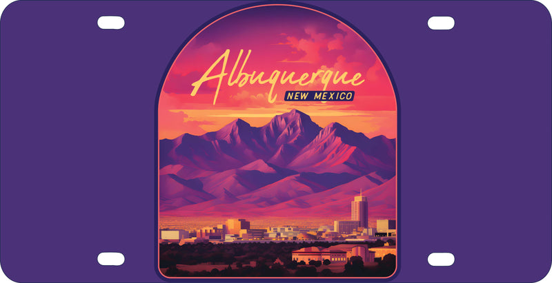 Alburqueque New Mexico Design B Souvenir Metal License Plate