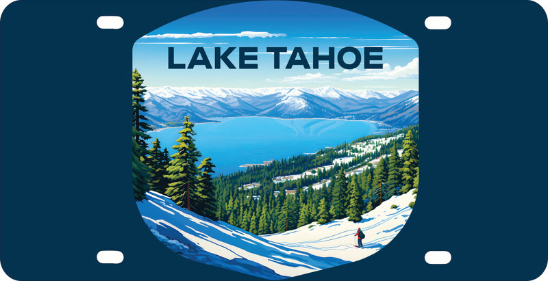 Lake Tahoe Ski Design D Souvenir Metal License Plate
