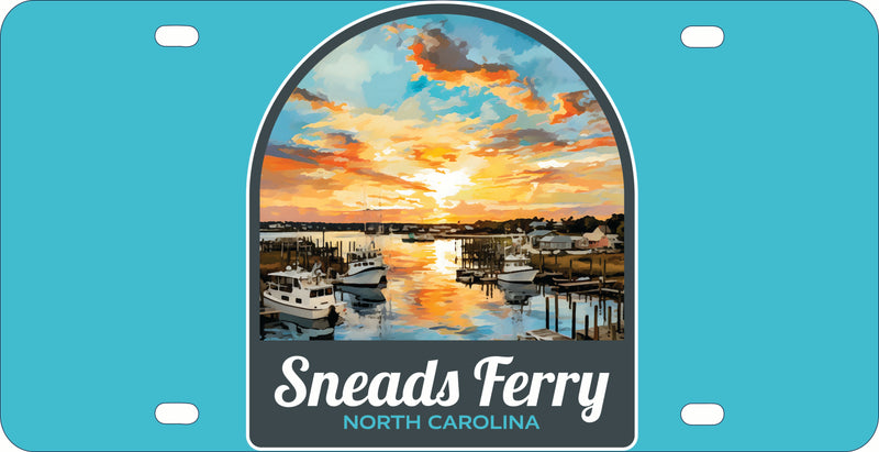 Sneads Ferry North Carolina Sunset over Bay Design Souvenir Metal License Plate