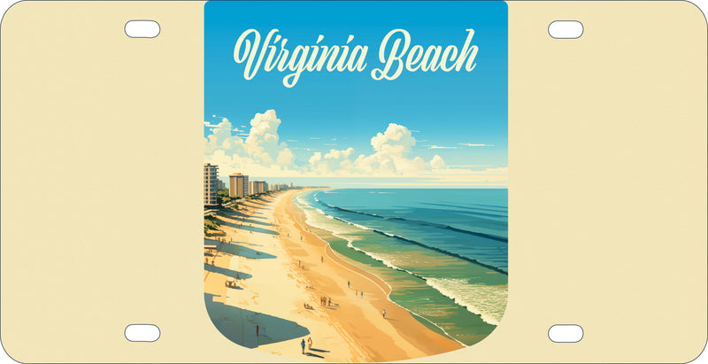 Virginia Beach Virginia Design B Souvenir Metal License Plate