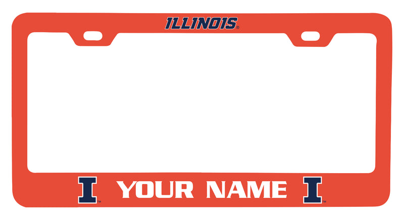 Illinois Fighting Illini Customizable Metal License Plate Frame Officially Licensed Collegiate Product