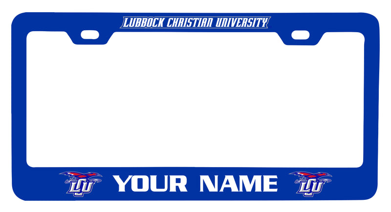Lubbock Christian University Chaparral Customizable Metal License Plate Frame Officially Licensed Collegiate Product