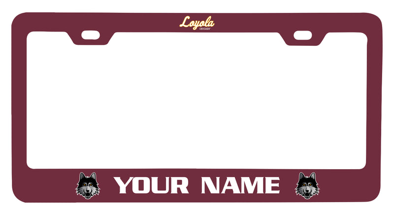 Loyola University Ramblers Customizable Metal License Plate Frame Officially Licensed Collegiate Product