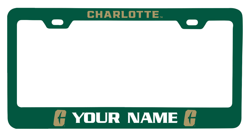 North Carolina Charlotte Forty-Niners Customizable Metal License Plate Frame Officially Licensed Collegiate Product