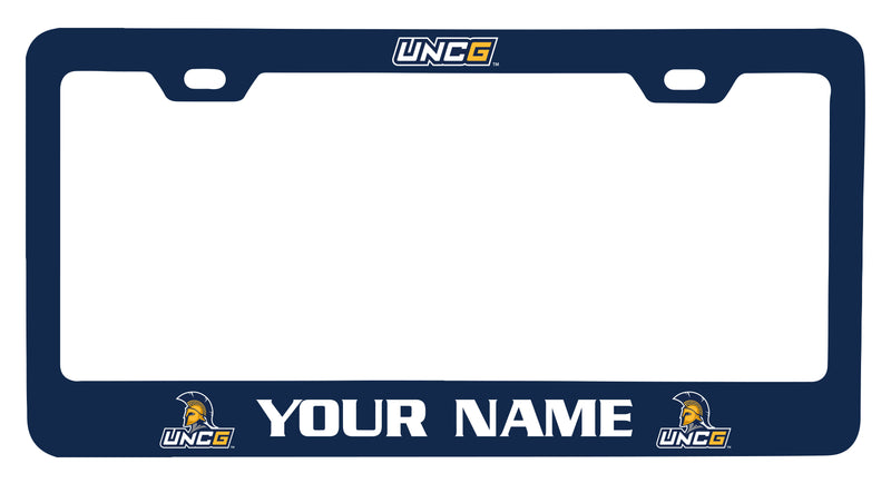 North Carolina Greensboro Spartans Customizable Metal License Plate Frame Officially Licensed Collegiate Product