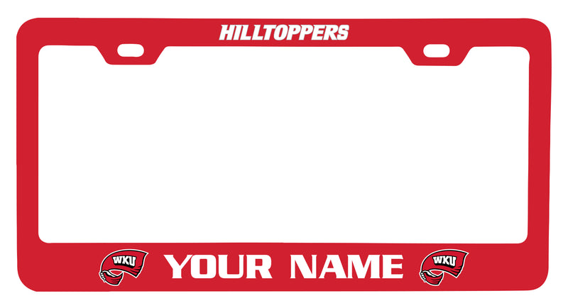 Western Kentucky Hilltoppers Customizable Metal License Plate Frame Officially Licensed Collegiate Product