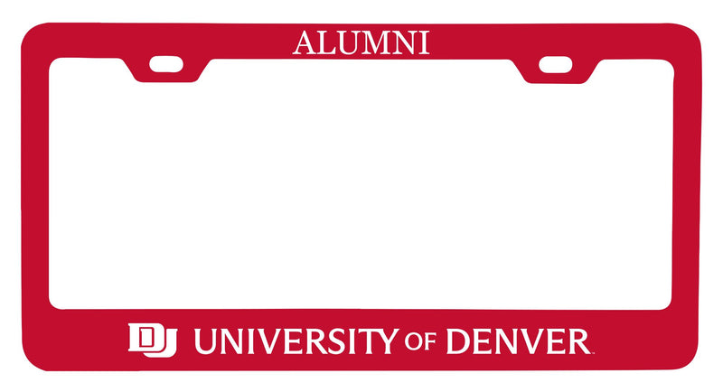 NCAA University of Denver Pioneers Alumni License Plate Frame - Colorful Heavy Gauge Metal, Officially Licensed