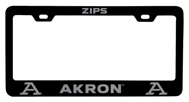 Akron Zips NCAA Laser-Engraved Metal License Plate Frame - Choose Black or White Color