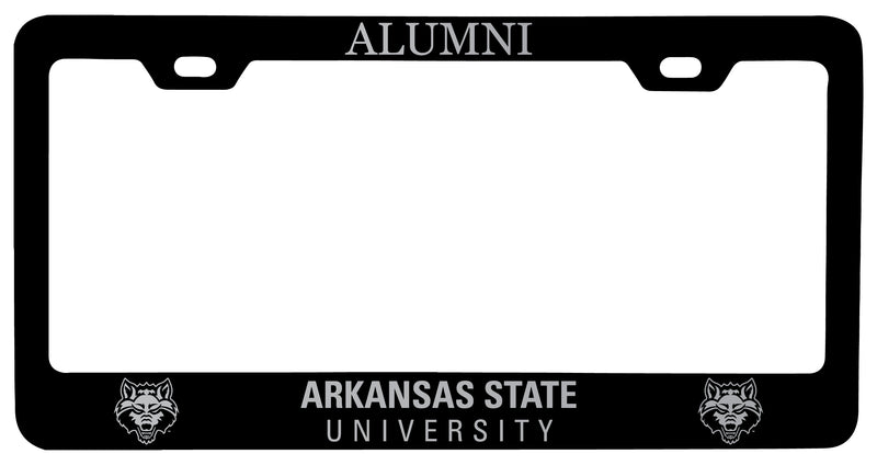 Arkansas State Alumni Engraved Metal License Plate Frame Black Officially Licensed