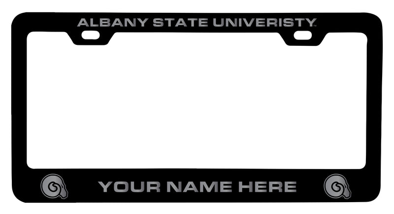 Albany State University Customizable Engraved Metal License Plate Frame Officially Licensed Collegiate Product Black