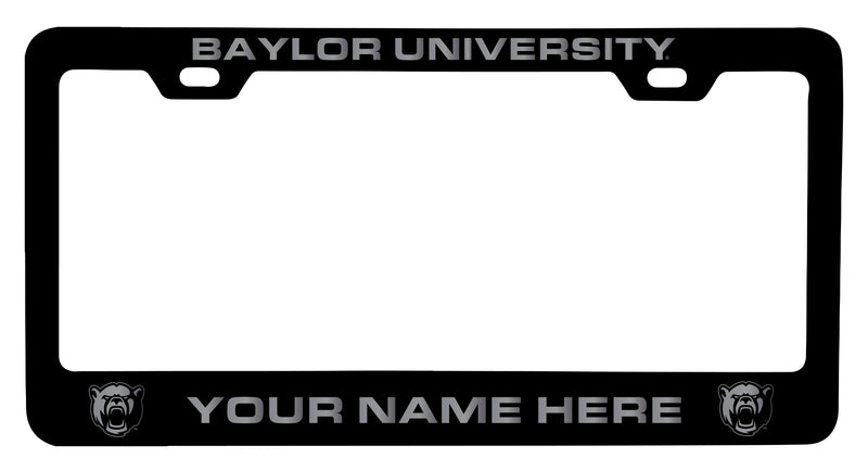 Baylor Bears Customizable Engraved Metal License Plate Frame Officially Licensed Collegiate Product Black