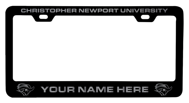 Christopher Newport Captains Customizable Engraved Metal License Plate Frame Officially Licensed Collegiate Product Black