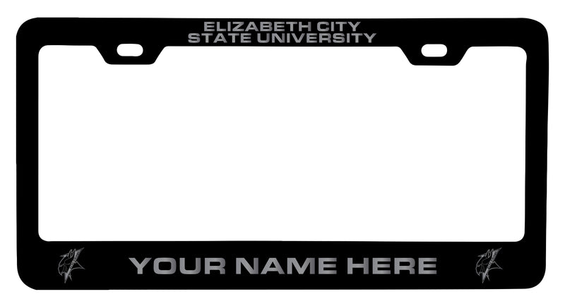 Elizabeth City State University Customizable Engraved Metal License Plate Frame Officially Licensed Collegiate Product Black