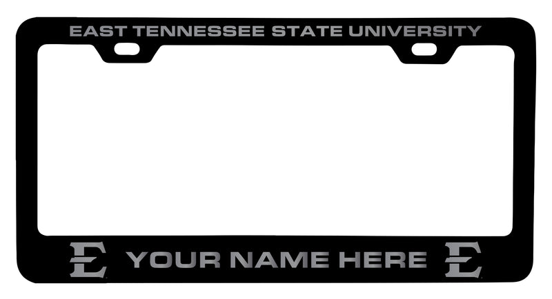 East Tennessee State University Customizable Engraved Metal License Plate Frame Officially Licensed Collegiate Product Black