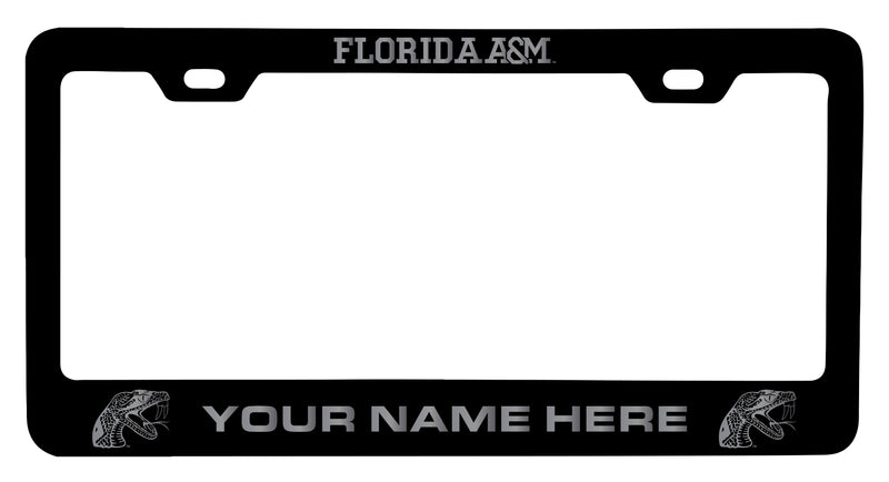 Florida A&M Rattlers Customizable Engraved Metal License Plate Frame Officially Licensed Collegiate Product Black