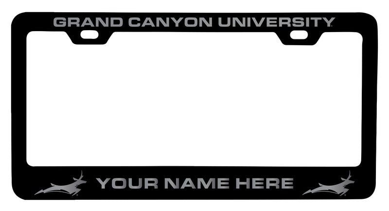 Grand Canyon University Lopes Customizable Engraved Metal License Plate Frame Officially Licensed Collegiate Product Black