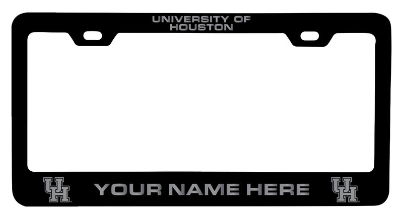 University of Houston Customizable Engraved Metal License Plate Frame Officially Licensed Collegiate Product Black