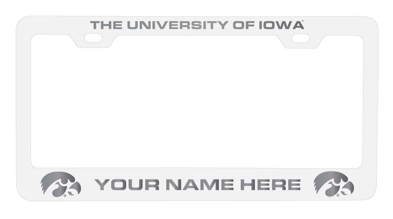 Customizable Iowa Hawkeyes NCAA Laser-Engraved Metal License Plate Frame - Personalized Car Accessory