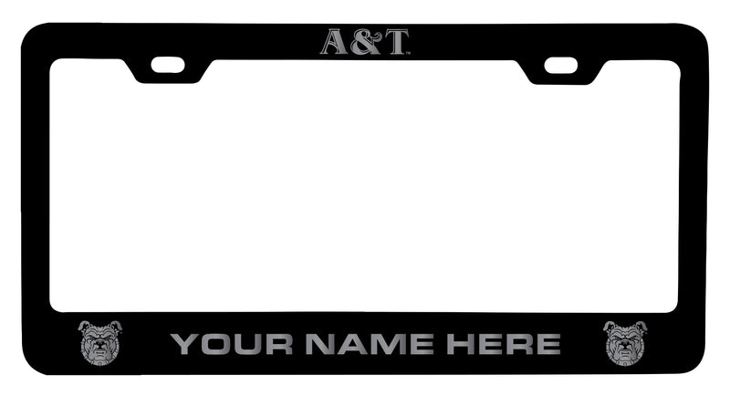 North Carolina A&T State Aggies Customizable Engraved Metal License Plate Frame Officially Licensed Collegiate Product Black