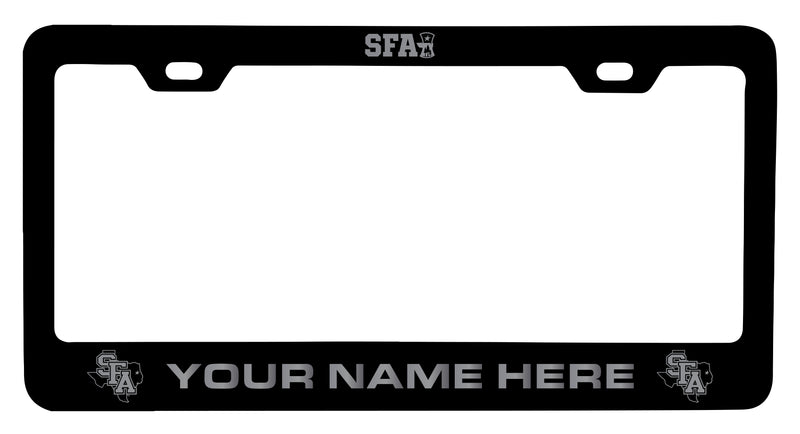 Stephen F. Austin State University Customizable Engraved Metal License Plate Frame Officially Licensed Collegiate Product Black