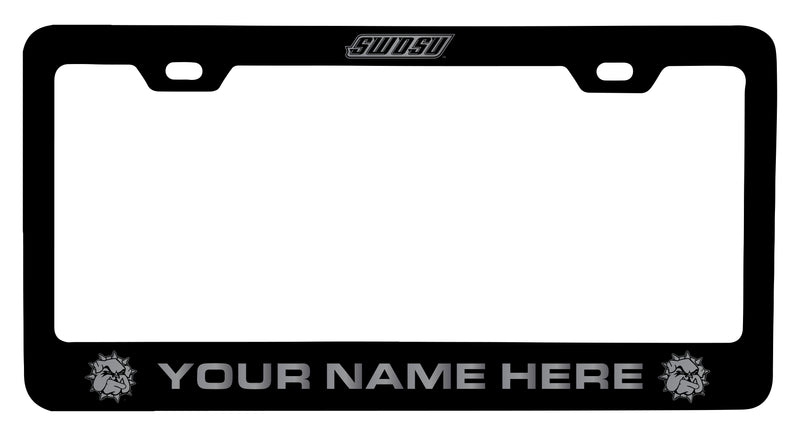 Southwestern Oklahoma State University Customizable Engraved Metal License Plate Frame Officially Licensed Collegiate Product Black