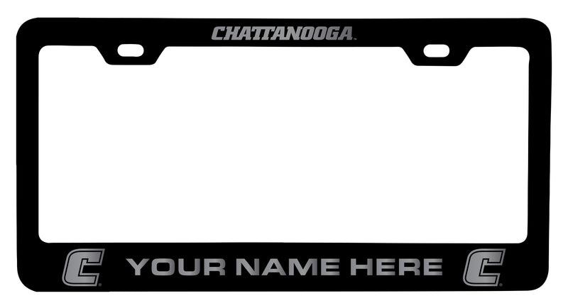 University of Tennessee at Chattanooga Customizable Engraved Metal License Plate Frame Officially Licensed Collegiate Product Black