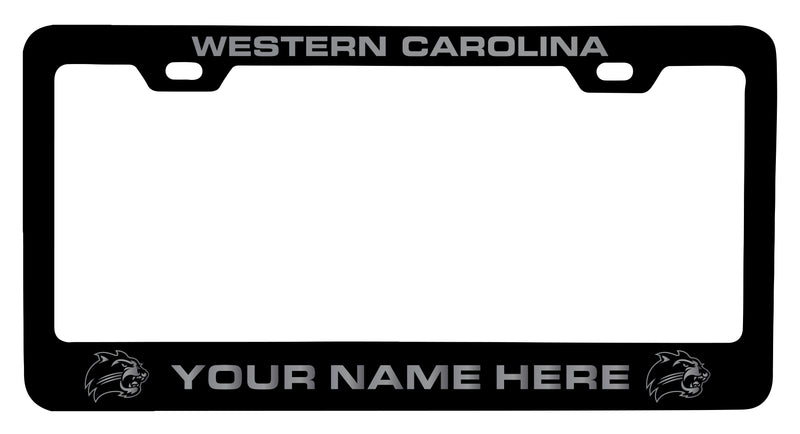 Western Carolina University Customizable Engraved Metal License Plate Frame Officially Licensed Collegiate Product Black