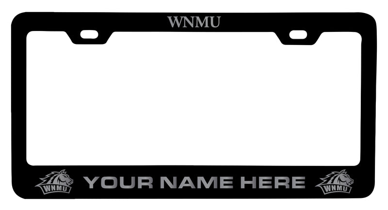 Western New Mexico University Customizable Engraved Metal License Plate Frame Officially Licensed Collegiate Product Black