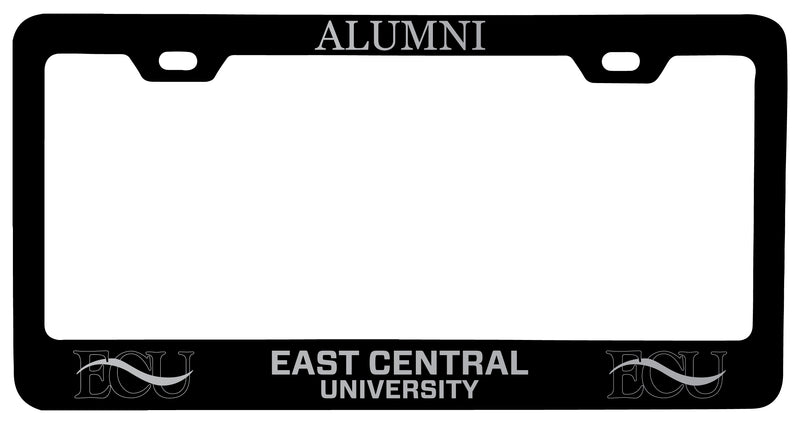 East Central University Tigers Alumni Engraved Metal License Plate Frame Black Officially Licensed