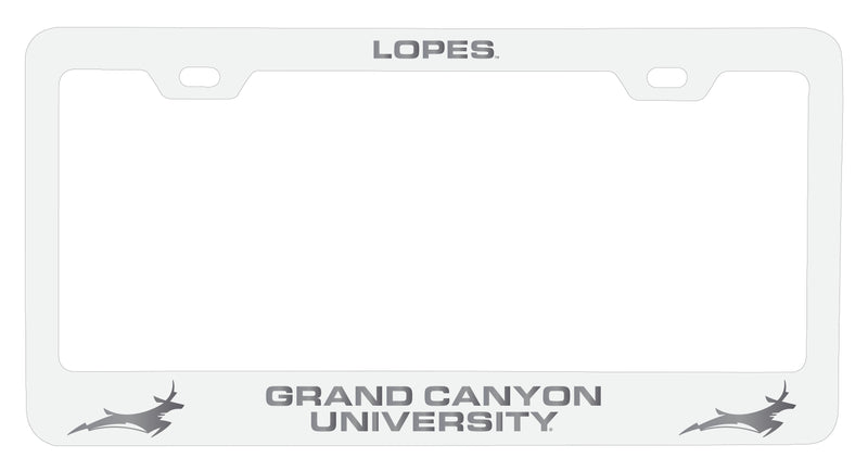 Grand Canyon University Lopes Engraved Metal License Plate Frame White Officially Licensed Collegiate Product White