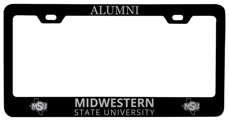 Midwestern State University Mustangs Alumni Engraved Metal License Plate Frame Black Officially Licensed