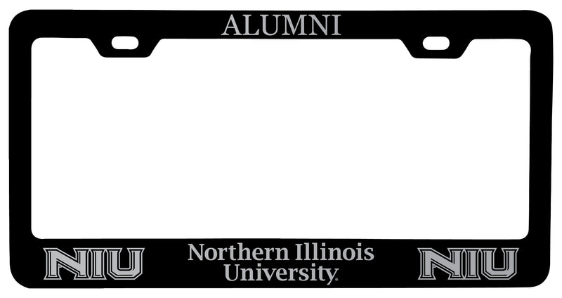 Northern Illinois Huskies Alumni Engraved Metal License Plate Frame Black Officially Licensed