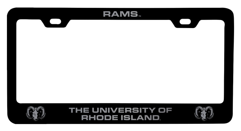 Rhode Island University Engraved Metal License Plate Frame Black Officially Licensed Collegiate Product Black