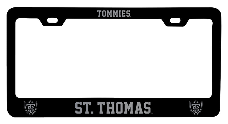 University of St. Thomas Engraved Metal License Plate Frame Black Officially Licensed Collegiate Product Black