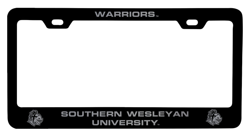 Southern Wesleyan University Engraved Metal License Plate Frame White Officially Licensed Collegiate Product White