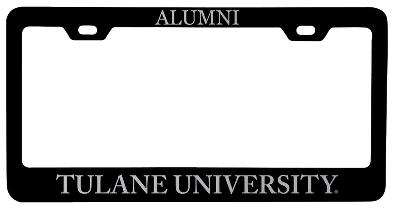 Tulane University Green Wave Alumni Engraved Metal License Plate Frame Black Officially Licensed