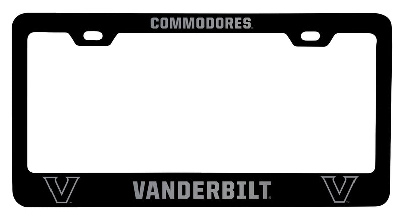 Vanderbilt University Engraved Metal License Plate Frame Black Officially Licensed Collegiate Product Black