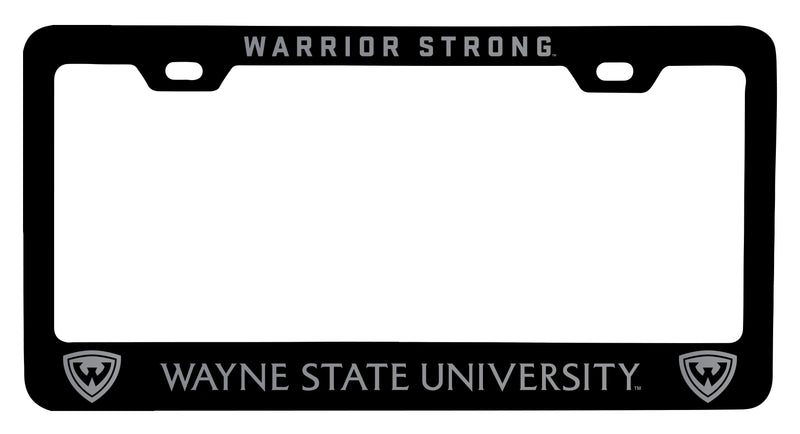Wayne State Engraved Metal License Plate Frame Black Officially Licensed Collegiate Product Black