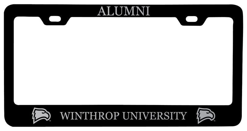 Winthrop University Alumni Engraved Metal License Plate Frame Black Officially Licensed