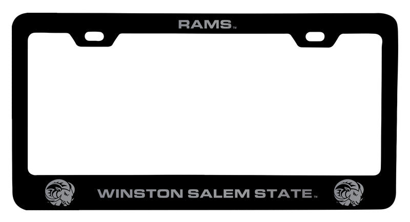Winston Salem State Engraved Metal License Plate Frame Black Officially Licensed Collegiate Product Black