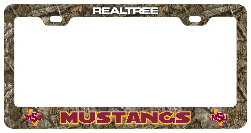 Midwestern State University Mustangs Officially Licensed Realtree Camo License Plate Frame