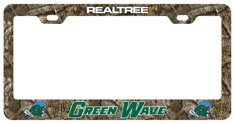 Tulane University Green Wave Officially Licensed Realtree Camo License Plate Frame