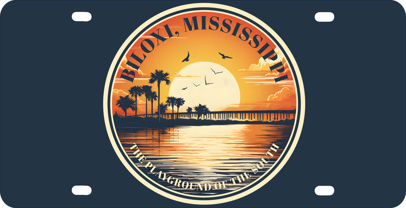 Biloxi Mississippi Design A Souvenir Mini Metal License Plate 4.75 x 2.25 inch