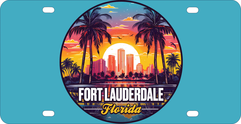 Fort Lauderdale Florida Design B Souvenir Mini Metal License Plate 4.75 x 2.25 inch