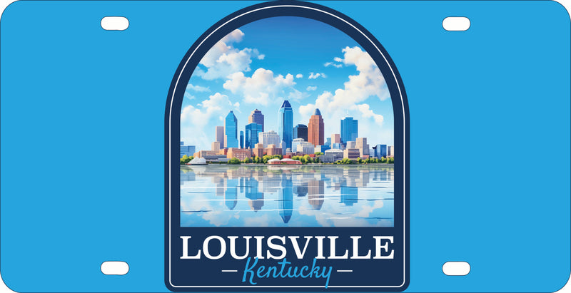 Louisville Kentucky Daytime Cityscape Design Souvenir Mini Metal License Plate 4.75 x 2.25 inch
